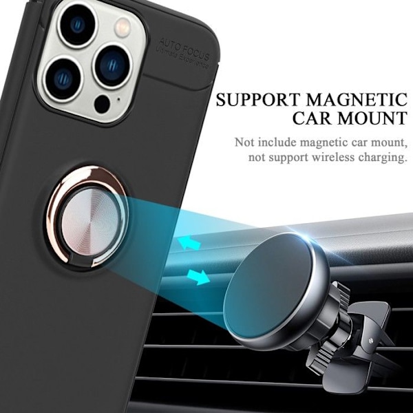 Coque för Apple iPhone 14 PRO MAX Fodral i SVART - ROSAGULD Fodral Täcke Skyddsfodral med fokusring Silikon TPU Svart