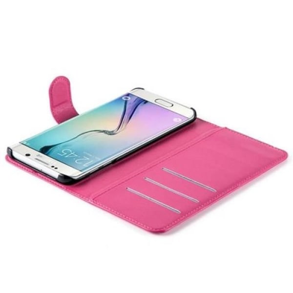 Samsung Galaxy S6 EDGE Fodral i CANDY PINK från Cadorabo Helt skyddsfodral med flipskydd och horisontellt stativ