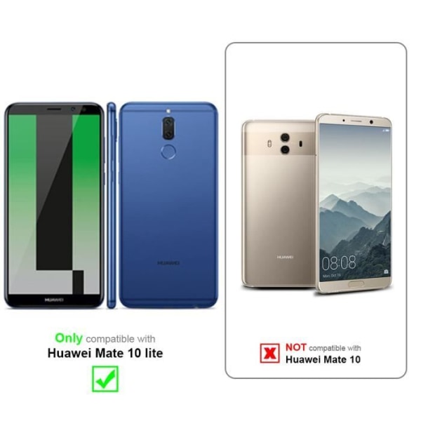 Cadorabo Mobiltelefonkedja till Huawei MATE 10 LITE i ORANGE BLÅVIT Silikonskyddsfodral med silverringar