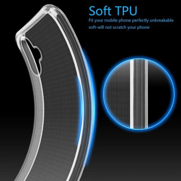 Transparent stötsäker silikonfodral för Samsung Galaxy A06 Vit