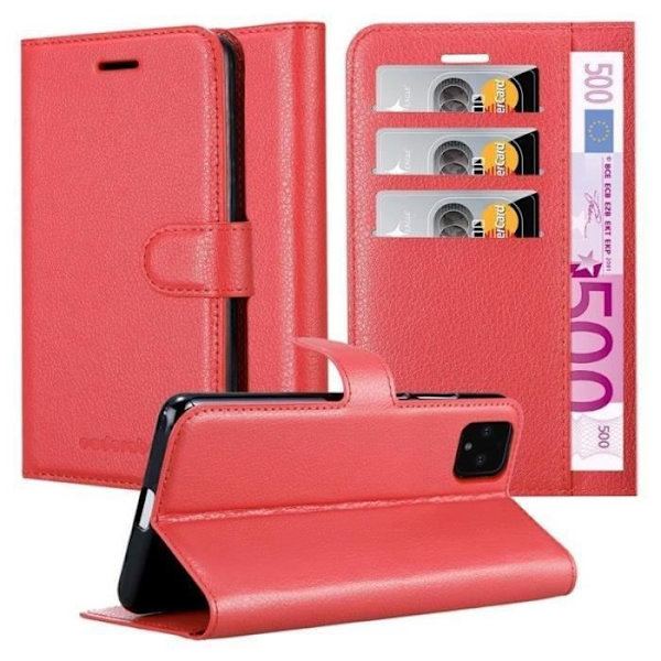 Coque - CADORABO - Google Pixel 4 XL - Similicuir Röd - Ställfunktion - Magnetisk Stängning Röd