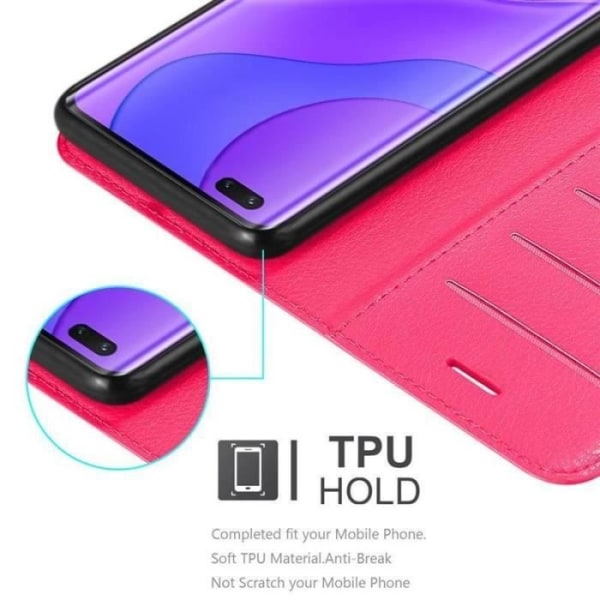 Coque - CADORABO - Huawei Nova 7 Pro 5G - Syntetiskt läder - Horisontellt stativ - 3 kortfack Rosa