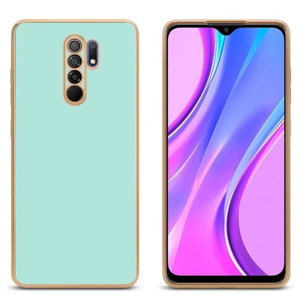 Telefonfodral - CADORABO - Xiaomi RedMi 9 - Silikon TPU - Kameraskydd - Mintgrönt guld Mintgrön - Guld