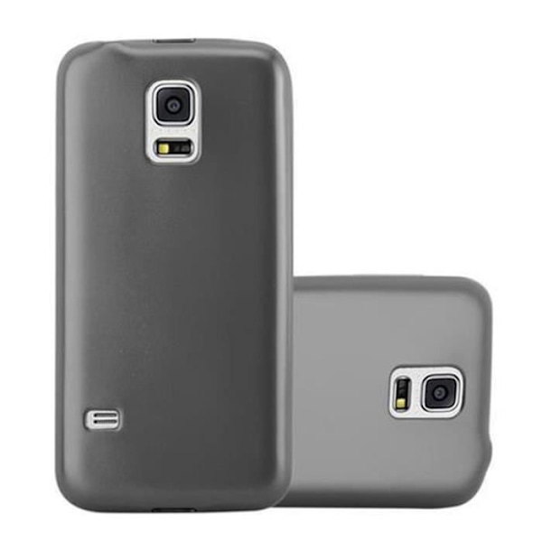 Samsung Galaxy S5 - S5 NEO-fodral i METALLIC GREY från Cadorabo (MATT METALLIC Design) Ultratunt mjukt silikon TPU-gelskydd