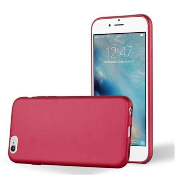 Apple iPhone 6 / 6S Fodral METALLIC RÖD Cadorabo DESIGN MATT METALLIC TPU Silikonskydd Fodral Skydd Ultra Slim Bumper