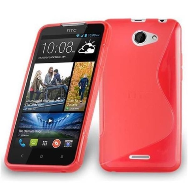 HTC Desire 516 CHERRY RED Fodral Cadorabo DESIGN S Gel TPU Silikonskydd Fodral Cover Ultra Slim Bumper