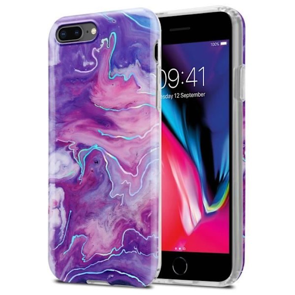 Fodral för Apple iPhone 7 PLUS / 7S PLUS / 8 PLUS Skal i Marble Lila Rosa Nr. 19 Fodral Skydd Silikon TPU Portfe Lila, Rosa