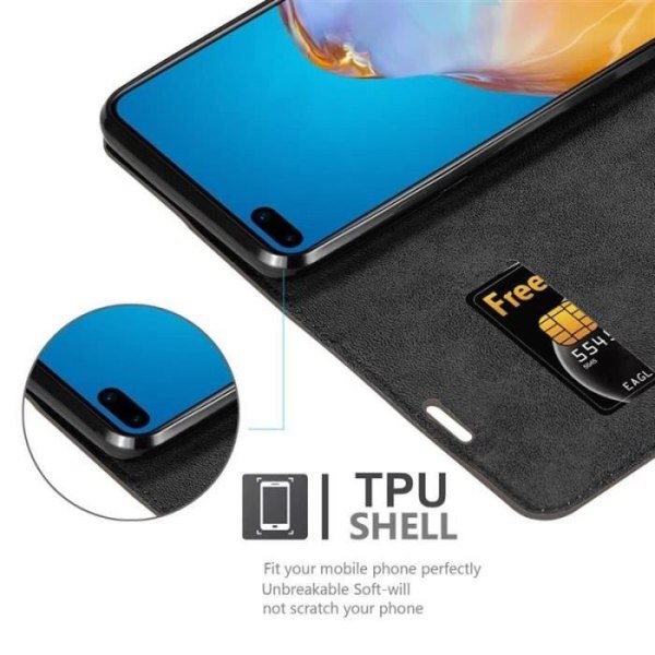 Coque - CADORABO - Huawei P40 - Syntetisk läder - Magnetstängning - Ställfunktion kastanj