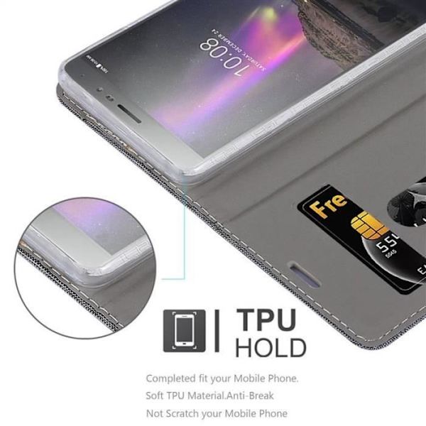 Cadorabo Fodral till Lenovo P2 i GRÅ SVART