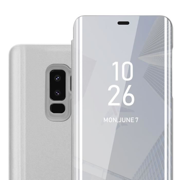 Coque - CADORABO - Samsung Galaxy S9 PLUS - Clear View - Silver - 360 graders skydd Pengar