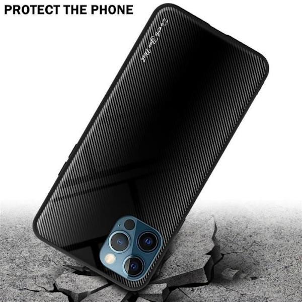 Fodral till Apple iPhone 13 PRO MAX Skal i SVART OPAL Fodral Skydd i härdat glas och TPU silikon