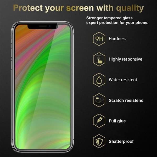 3x Härdat Glas för iPhone 11 PRO Skärmskydd Svart