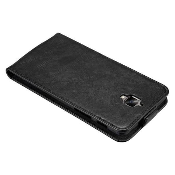 Flipfodral - CADORABO - OnePlus 3 / 3T - Svart konstläder - Magnetisk stängning - Fullständigt skydd Svart