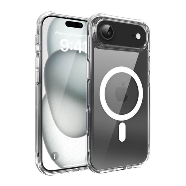 iPhone 17 AIR TRANSPARENT Skal Stötsäker MagSafe Kompatibel Vit