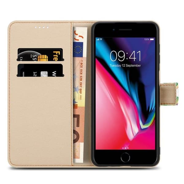 Fodral för iPhone 7 PLUS / 7S PLUS / 8 PLUS Med flip-skydd i Grön Plånboksfodral Grön