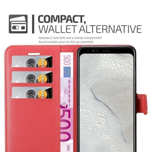 Coque - CADORABO - Google Pixel 4 XL - Similicuir Röd - Ställfunktion - Magnetisk Stängning Röd