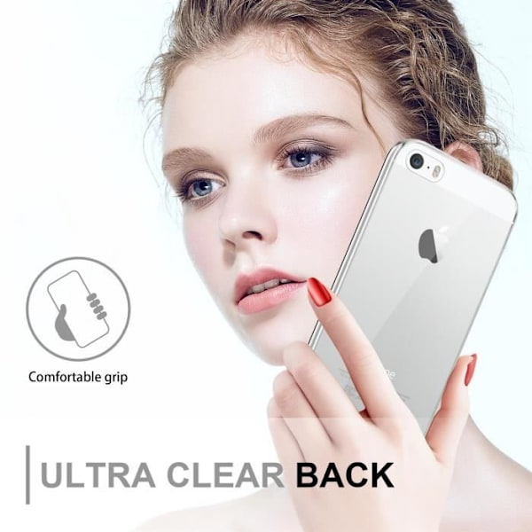 Cadorabo Fodral för Apple iPhone 5 / 5S / SE i Transparent Fodral 360° Helkroppsskydd Skärmskydd Transparent
