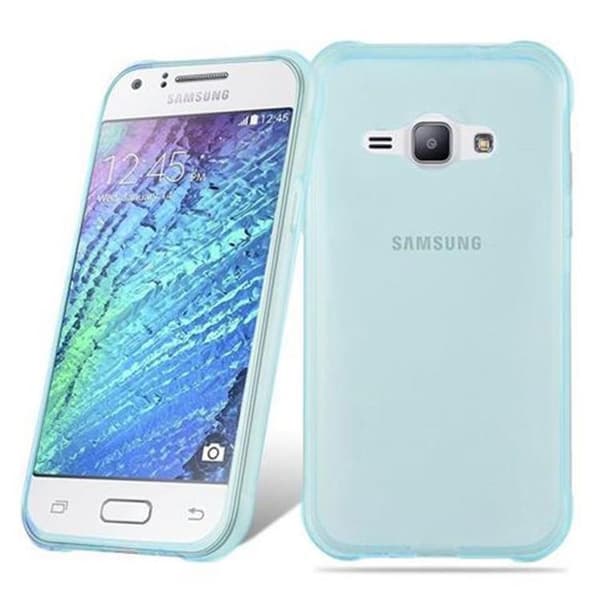 Transparent stötabsorberande silikonfodral för Samsung Galaxy J1 ACE Blå