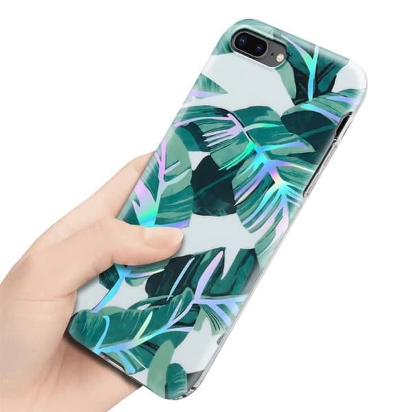 Skal för iPhone 7 PLUS / 7S PLUS / 8 PLUS FOLIAGE AV BANAN Blomsterdesign Skyddsetui