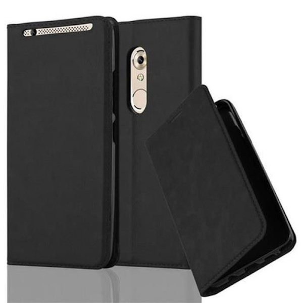 ZTE AXON 7 Fodral i NIGHT BLACK från Cadorabo (INVISIBLE MAGNETIC CLOSURE Design) Helt skyddsfodral med flipflik