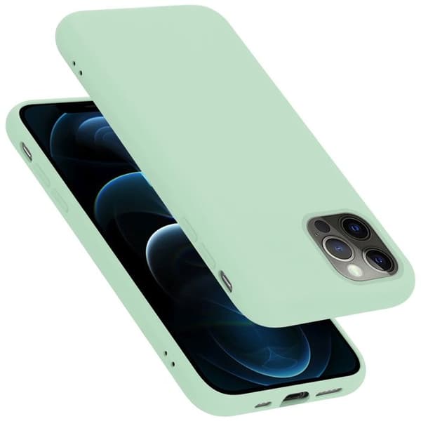 Skal för iPhone 12 PRO MAX Stötabsorberande i LIQUID LIGHT GREEN Grön