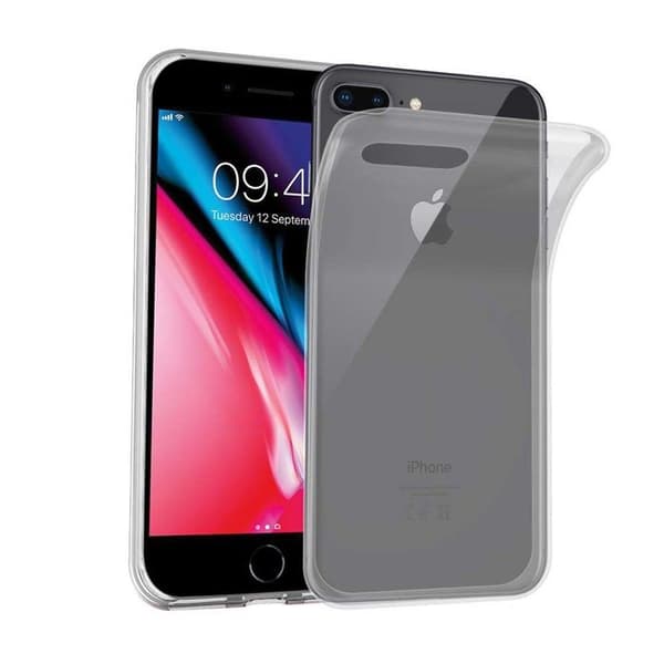 Skal för iPhone 7 PLUS / 7S PLUS / 8 PLUS i transparent stötabsorberande silikon Vit