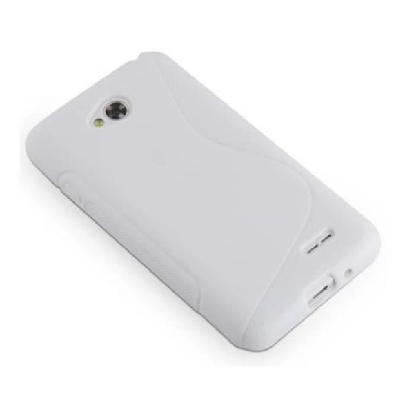 CADORABO skyddsfodral för LG L70 i vitt med S-Line mönster och anti-chock finish Vit