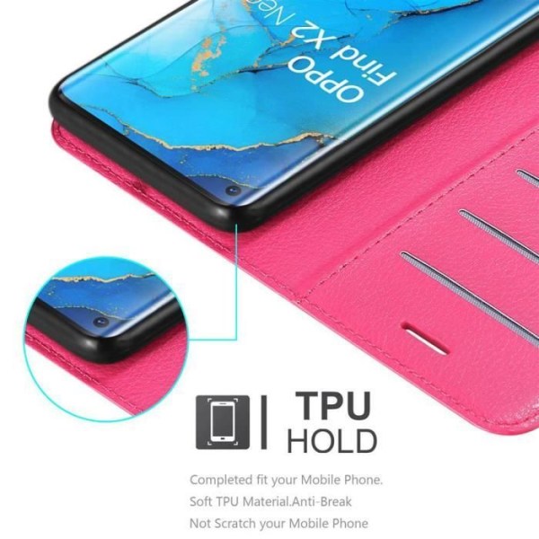 Fodral till Oppo FIND X2 NEO i CANDY PINK Cadorabo Cover Protection magnetisk stängningsstativ funktion