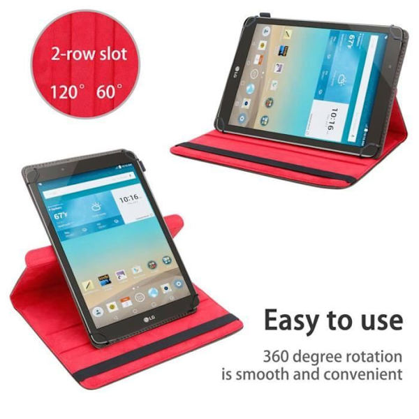 Tablettfodral - CADORABO - LG G Pad F - Läderimitation - 360 grader - Integrerat stöd Brun