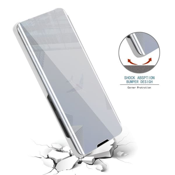 Skyddsfodral för Samsung Galaxy A70e i AGAT SILVER med spegel Grå