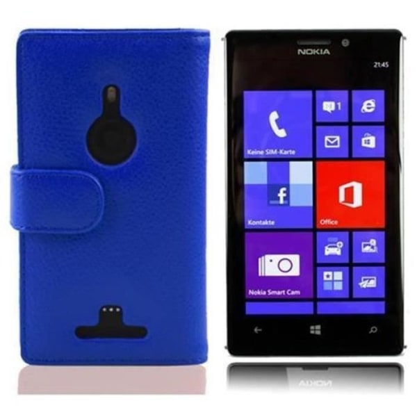 Cadorabo fodral till Nokia Lumia 925 - i blått - Skyddande strukturerat konstläder
