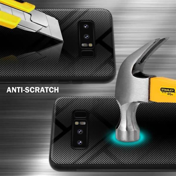 Coque för Samsung Galaxy NOTE 8 Husse i OPAL SVART Etui Case Cover Skydd i härdat glas och silikon TPU Svart