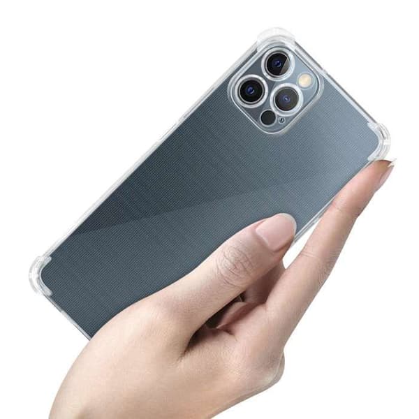 Transparent stötsäker silikonfodral för iPhone 12 PRO Vit