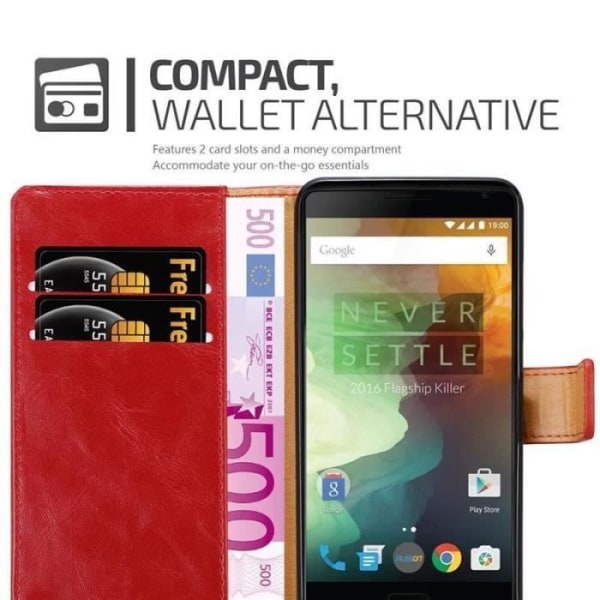 Cadorabo fodral till OnePlus 2 - i rött - Reservera lyx