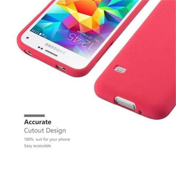 Fodral Samsung Galaxy S5 MINI / S5 MINI DUOS FROST RÖD Cadorabo Cover TPU Silikonskydd Fodral Skydd Ultra Slim Bumper