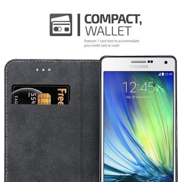 Plånboksfodral - CADORABO - Galaxy A7 2015 - Läderimitation - Brun - Magnetisk stängning kastanj