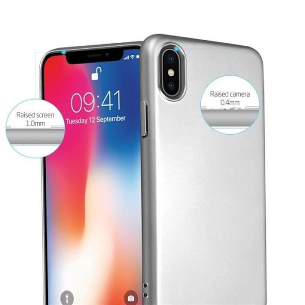 Cadorabo Fodral till Apple iPhone X - XS i METALLISKT SILVER
