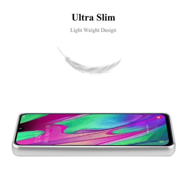 Skyddsfodral för Samsung Galaxy A40 Skyddsfodral i MATTSILVER Metallic Design Grå