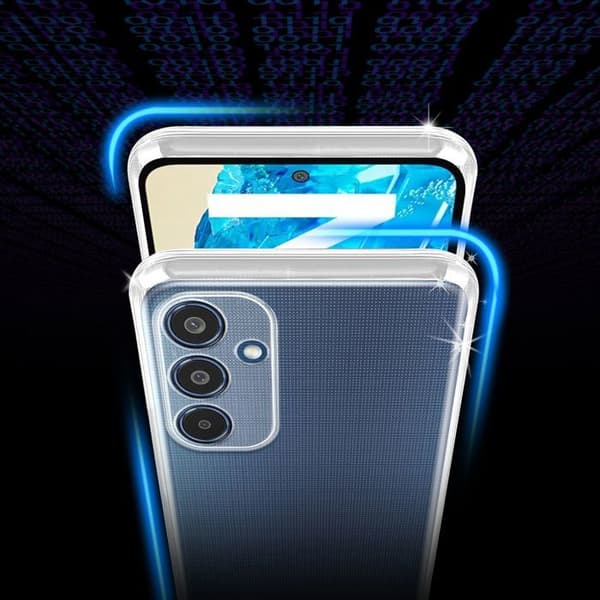 Transparent stötsäker silikonfodral för Samsung Galaxy M35 Vit