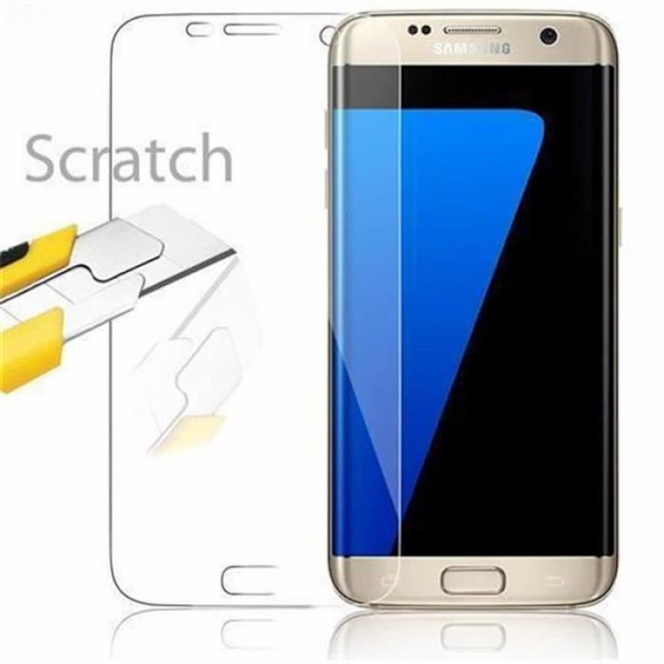 Cadorabo Skärmskydd för Samsung Galaxy S7 EDGE 0,3 mm Rundade hörn HÖG TRANSPARENS Härdat glas Transparent