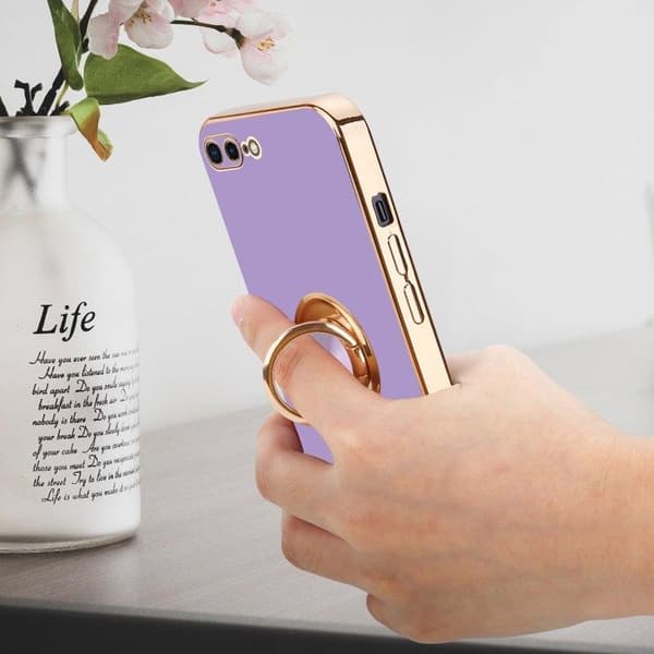 Fodral för iPhone 7 PLUS / 7S PLUS / 8 PLUS Glansig Ljuslila - Guld med kameraskydd Violett