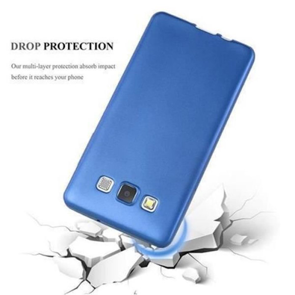 Samsung Galaxy A3 2015 (5) Fodral i METALLIC BLUE från Cadorabo (METALLIC MATTE Design) Ultratunt mjukt silikon TPU gelskydd