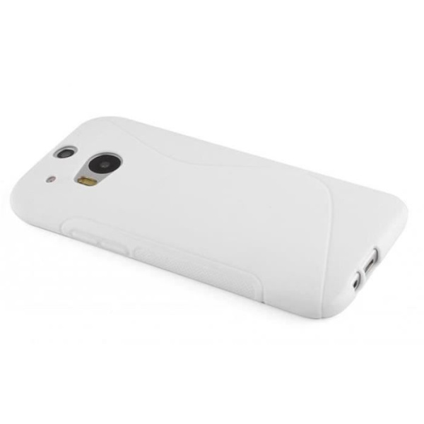 HTC ONE M8 (2.Gen.) VIT Fodral Cadorabo DESIGN S Gel TPU Silikonskydd Fodral Skydd Ultrasmal stötfångare