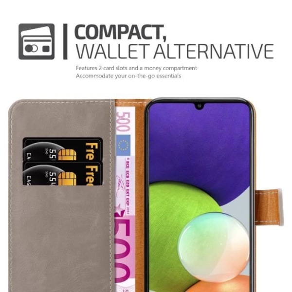 Coque - CADORABO - A22 4G / M22 / M32 4G - Similikna - Kaffeekapsel - Ställfunktion Marrone Cappuccino