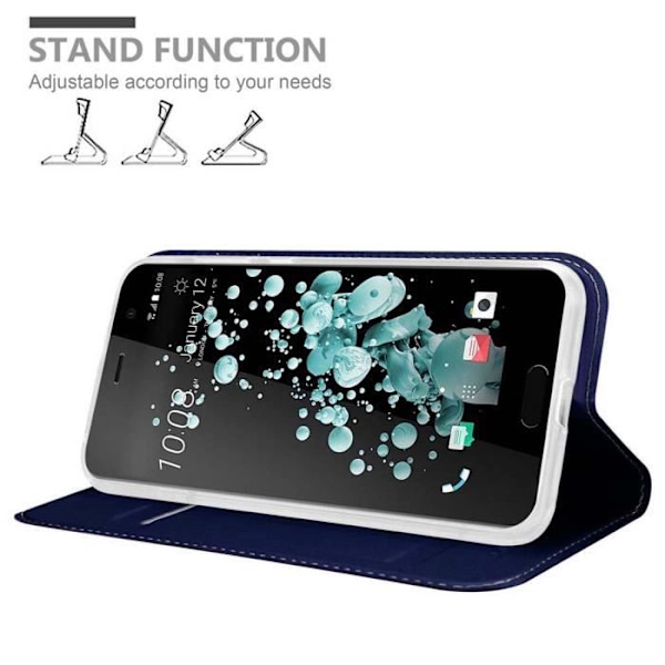 Coque - CADORABO - HTC U PLAY - Klassisk - Elegant - Magnetisk stängning Mörkblå