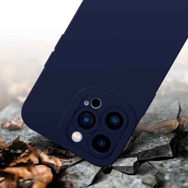 Skyddsfodral för iPhone 12 PRO MAX i MÖRKBLADE FLUID Antichock Blå