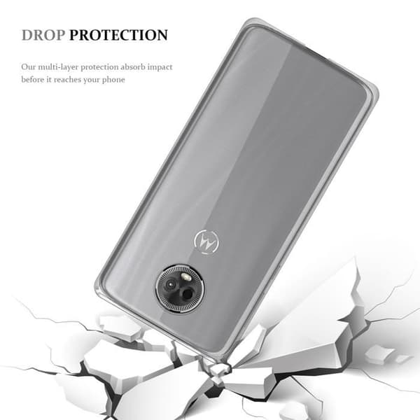 Transparent stötsäker silikonfodral för Motorola MOTO E5 PLUS Vit