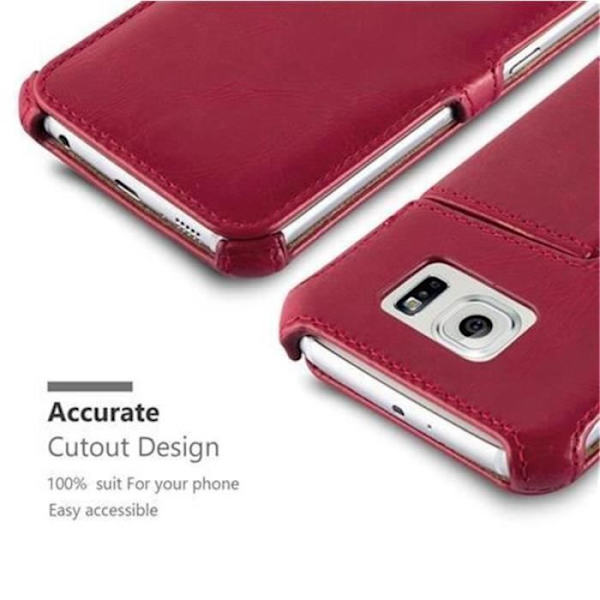 Cadorabo Samsung Galaxy S6 I9200 Fodral Skal stöder stativ och hörnfäste UTAN magnetlås RÖD-PASSION