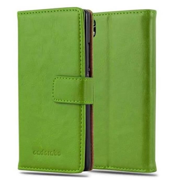 Huawei P7 Fodral i MOUNTAIN GREEN by Cadorabo (LYX Design) Helt skyddsfodral med Flip Flip och horisontellt stativ