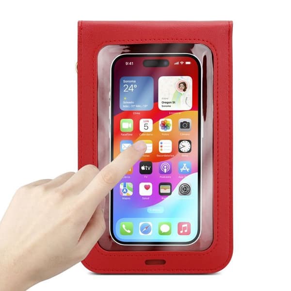 Axelväska för iPhone 6 PLUS / 6S PLUS / 7 PLUS / 7S PLUS / 8 PLUS i RÖD fodral Röd